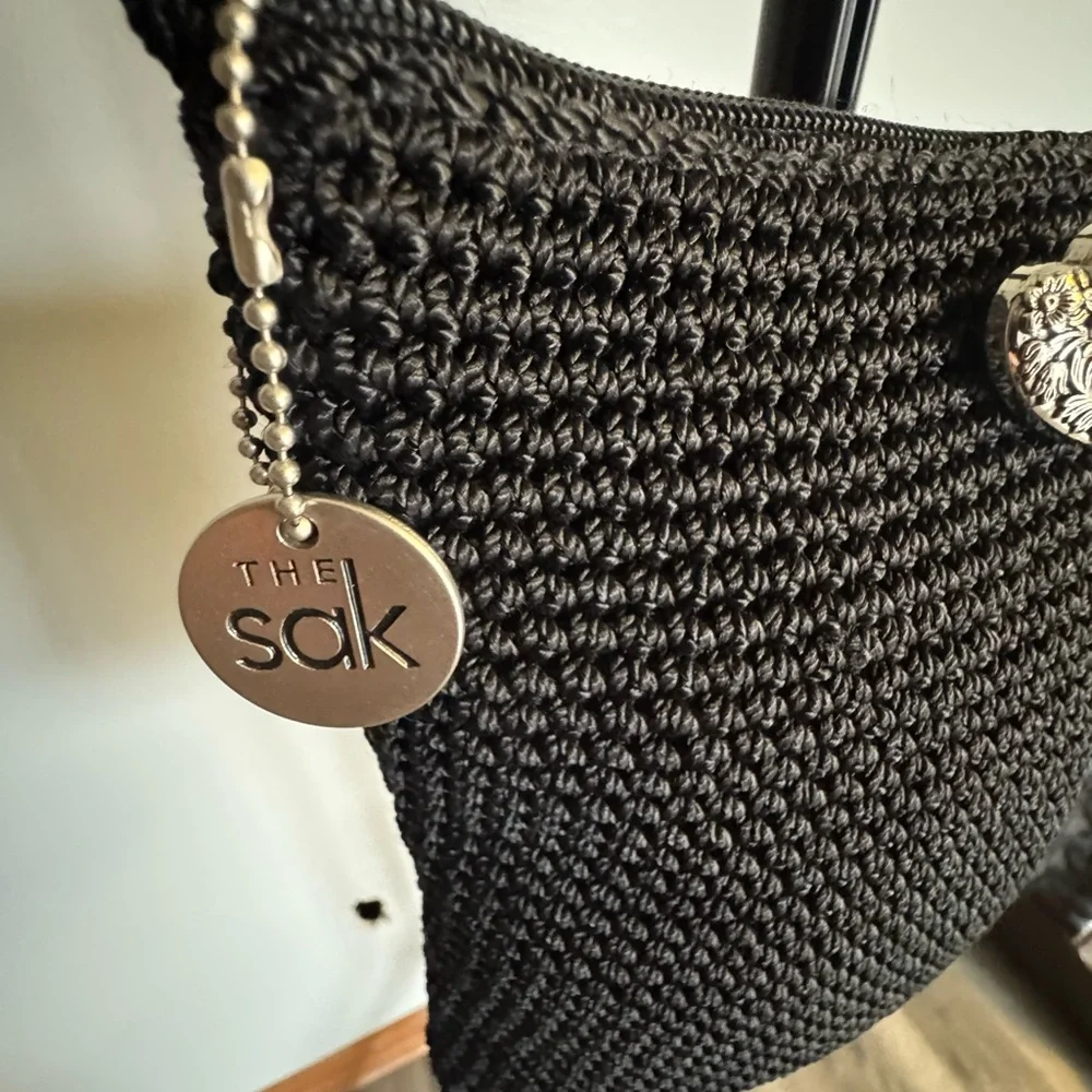 The Sak Black Crochet Crossbody Bag